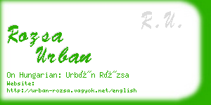 rozsa urban business card
